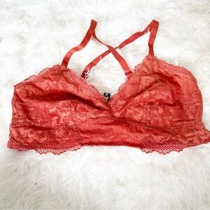 torrid Coral Lace Bralette - Strappy Unlined Bra